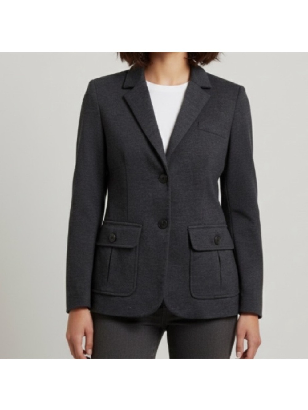 Judith + Charles Wool Grey Blazer Size 4 Small Button Front Pockets